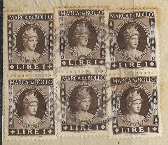 Italy Old Document C. Lombardo with 6 Marca De Bollo Fiscal/Revenue  stamps 1948