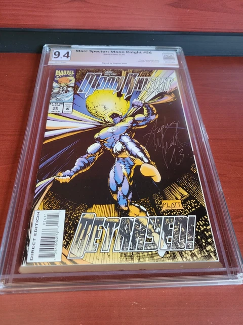GREAT Marc Spector: Moon Knight #56 Stephen Platt Signed PGX 9.4 GRADED NOT CGC