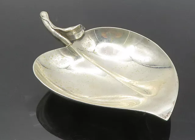 TIFFANY & CO. 925 Sterling Silver - Vintage Floral Leaf Jewelry Dish - TR1613