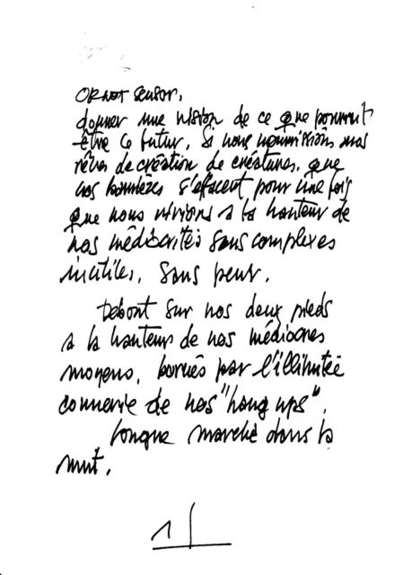 Serge GAINSBOURG - Manuscrit autographe original - Variations sur le même t’aime