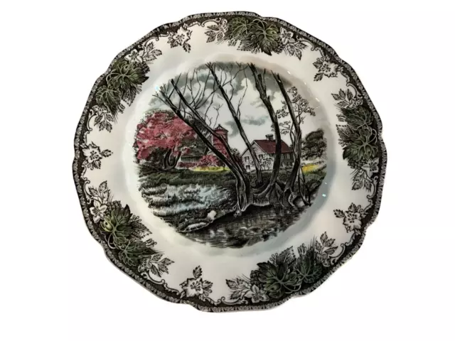 Vtg 8" Salad Dessert Plate Friendly Village Willow by the Brook Johnson Brothers