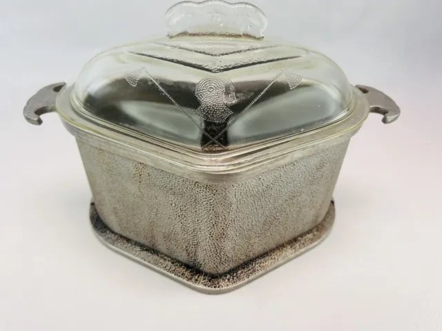 Vintage Guardian Service Ware Heart Shape Triangle Aluminum Pot & Glass Lid