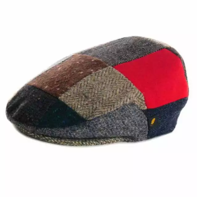 Irische Tweed-Patch-Mütze, irischer Patchwork-Hut mit rotem Patch aus Irland 2