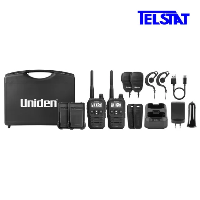 UNIDEN UH825-2TP Tradie Pack 2W UHF CB Walkie Talkie Handheld Radio 80 CHANNEL