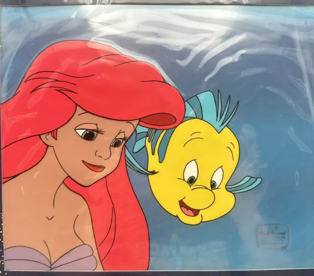 Disney The Little Mermaid TV Show Ariel and Flounder Animation Production Cel 2