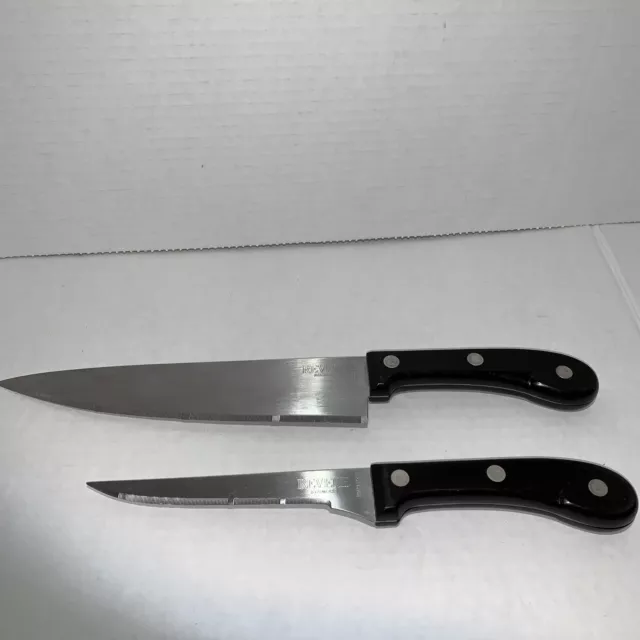 REVERE 1801 12” Small-Serrated Knife. Black Handle. Sturdy & HEAVY-DUTY.  ~7”
