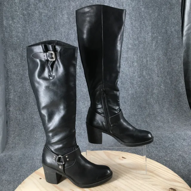 Sbicca Vintage Collection Boots Womens 7.5 Knee High Tall Riding Heels Black