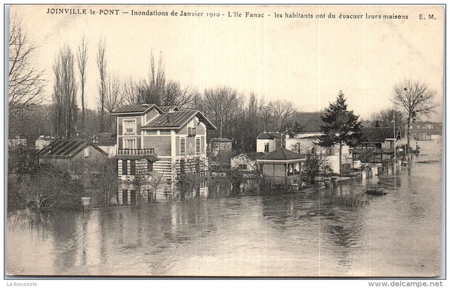 94 JOINVILLE LE PONT - crue de 1910 - l'ile fanac.
