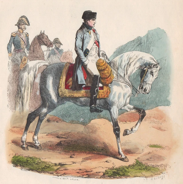 Gravure Napoléon Bonaparte Et Son état-major (1894) - Dimensions 28,9x22 Cm - France - Classique