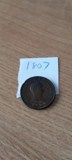 1807 George III farthing coin