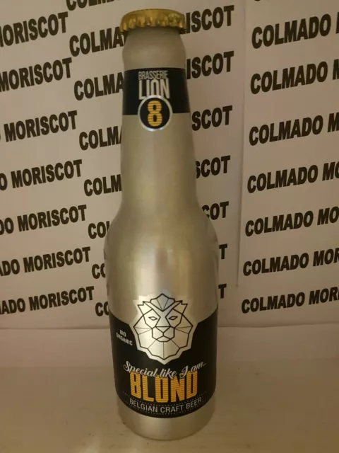 LION BLOND 8% 33cl BIO ORGANIC BELGICA cerveza beer biere aluminum bottle VACIA