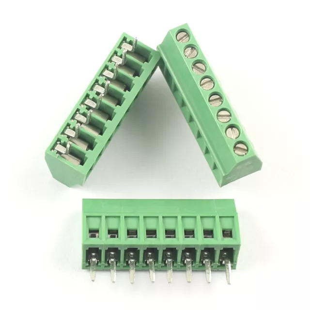 5Pcs 2.54mm 0.1" Universal 8 Pin 8 Poles PCB Screw Terminal Block Connector