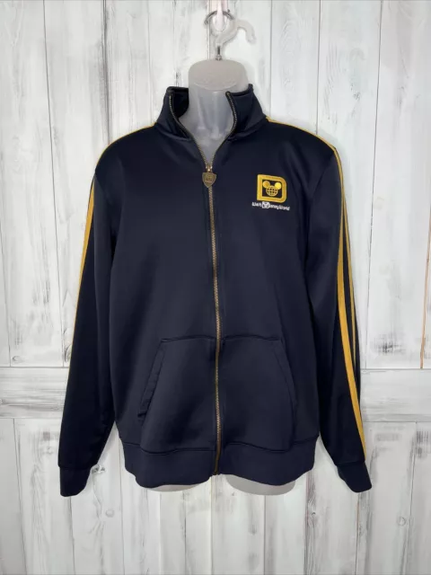 Mens Disney Parks Walt Disney World Blue Gold Striped Full Zip Track Jacket M