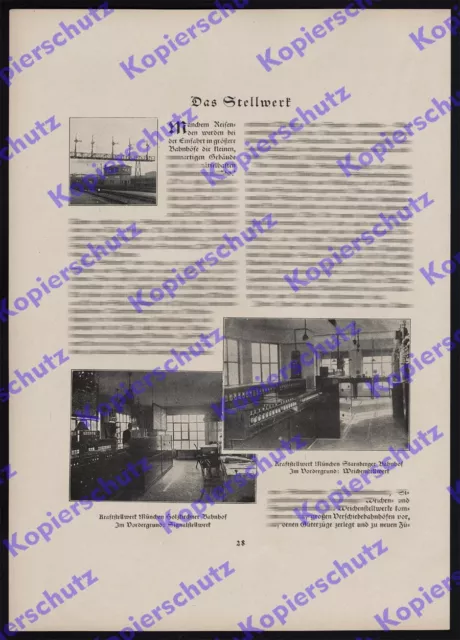 Deutsche Reichsbahn Stellwerk Signaltechnik Weichen Flügelbahnhöfe München 1925