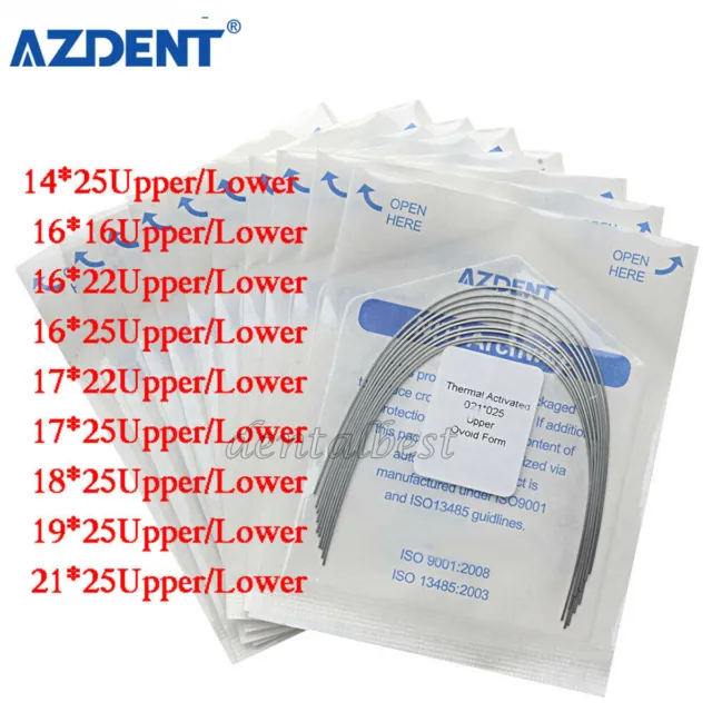 AZDENT Dental Orthodontic Heat Thermal Activated Niti Rectangular Arch Wires