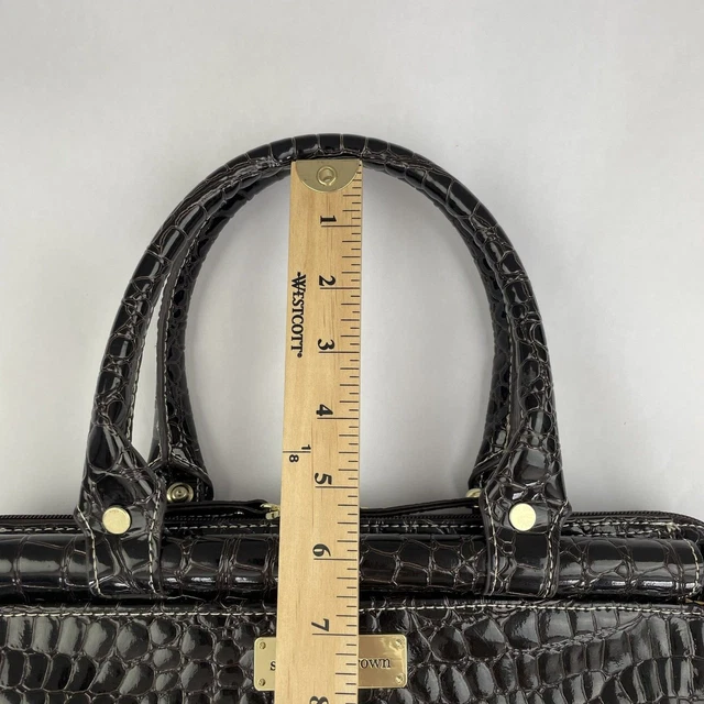 NEW Samantha Brown Croco-Embossed Dowel Travel Bag In Watermelon Red PVC 5