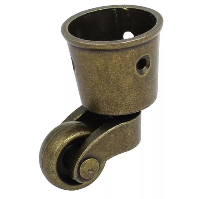 1-Inch Wheel Dia Swivel Round Cup Caster Bronze Tone for Chair Table