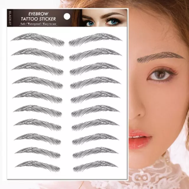 Eyebrow Stickers Makeup Waterproof Tattoo Long Lasting Black / Natural New G3