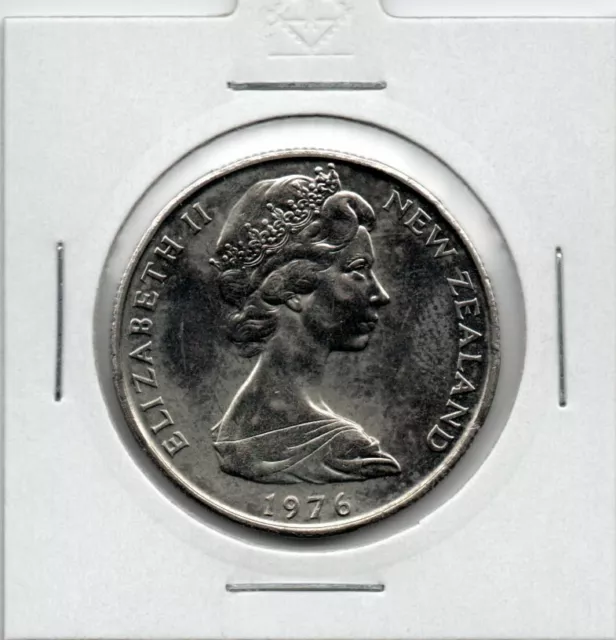 New Zealand: 1976  50 Cent Unc Coin  Endeavour  From Mint Set In 2X2 Holder