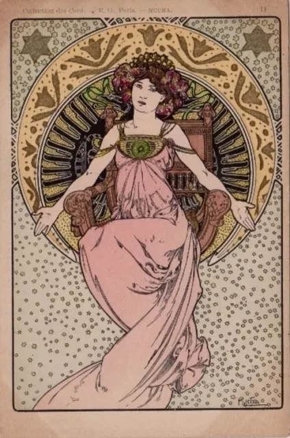 cartes postale illustrateur   par Mucha