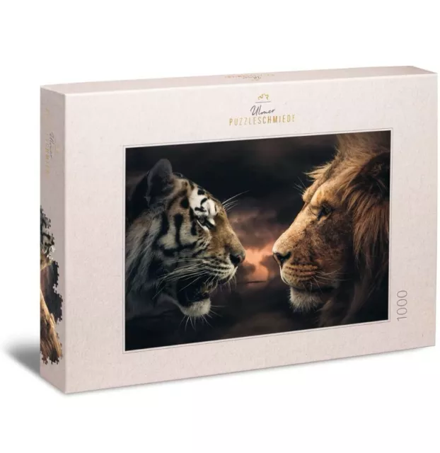 ULMER PUZZLESCHMIEDE "Rumble in the Jungle"  Tiger Löwe 1000 Teile PUZZLE