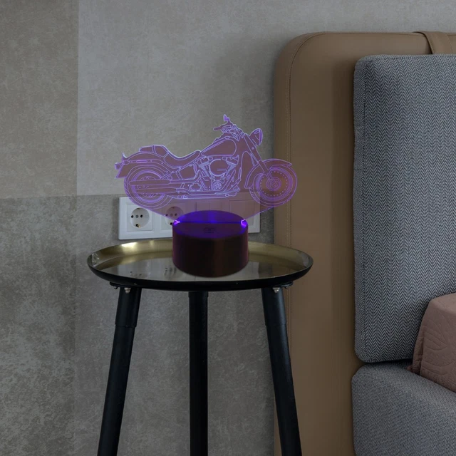 3 PACK TOUCH Desk Light Child Changing Colour Lamp Motorcycle Illusion ...