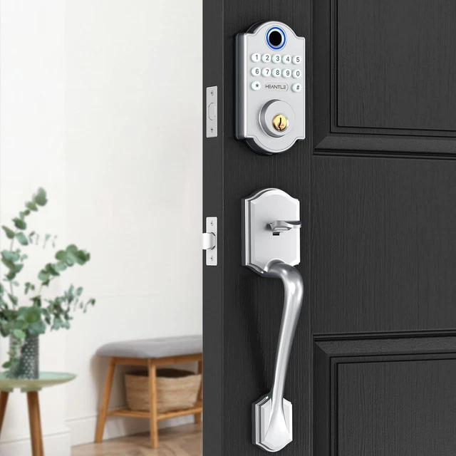 FRONT DOOR LOCK Set HEANTLE Fingerprint Keyless Entry Smart Lock Keypad