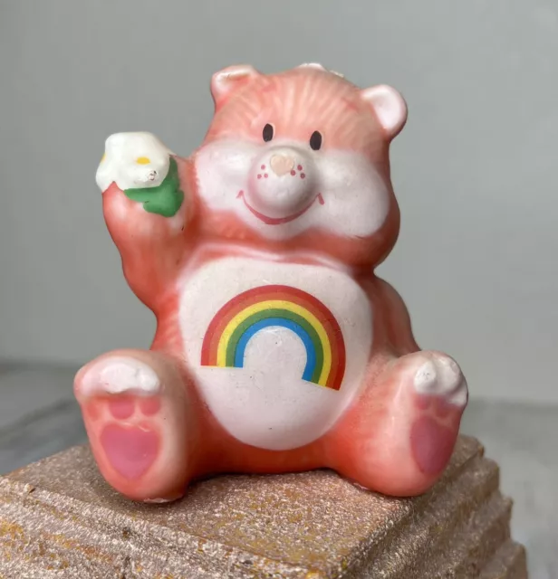 VTG Retro HTF 80’s CHEER Bear Rainbow Carebear 3.75” Wax CANDLE Shelf Decoration