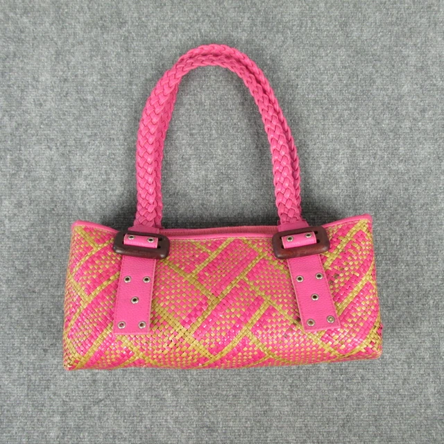 Straw Raffia Handbag Purse Rectangle Wicker Shoulder Bag Beach Cruisewear Boho