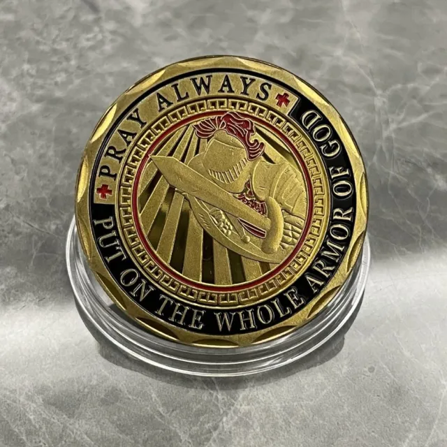 Golden Challenge Coin Round Military Medal Worthy