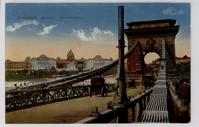 AK Budapest, Lanczhid, Kettenbrücke, um 1910