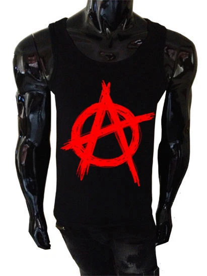 Anarchy Canottiera Uomo Serigrafato Rock Goth Punk Biker Grunge