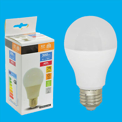 12x 4W [= 25W] Blanc Froid A60 GLS Es LED Ampoule Lampe Lumière, E27 Vis Edison