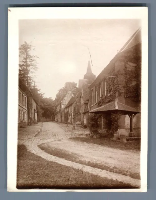 France, Gerberoy (Oise), Une Rue de la Ville  Vintage silver print.  Tirage ar