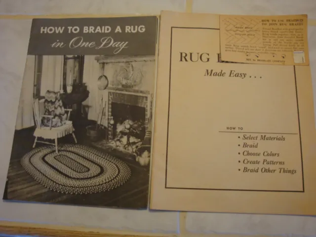 Revistas de trenzado de alfombras vintage - 1949 - trenza-AID y Nu-Flex