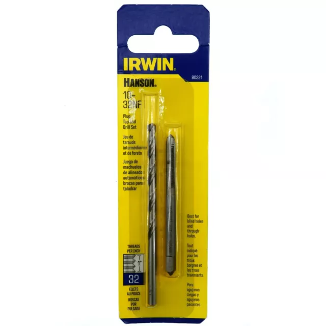 Irwin Hanson 80221 #10-32NF Plug Tap and #21 Drill Bit Set