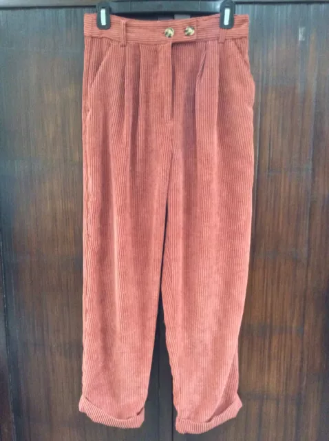 Lightweight corduroy pants with cinched waist and... - Depop