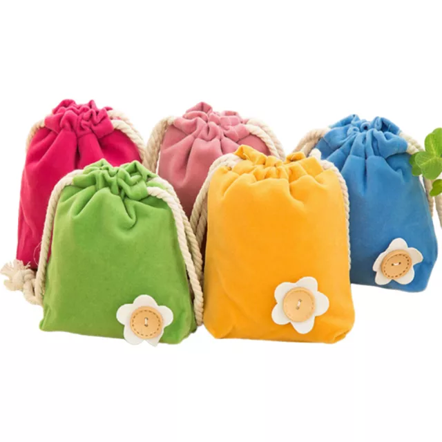 5 Pcs/pack Voyage Sacs D'anniversaire Pour Cadeaux À Cordon Fleuri