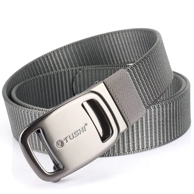 Mens Metal Automatic Buckle Belt Nylon Canva Fashion Belt WorkBelt Accessories 3