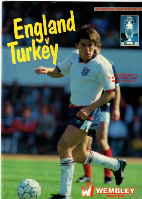 England v Turkey- 1988 European Championship Qualifier - Match Programme