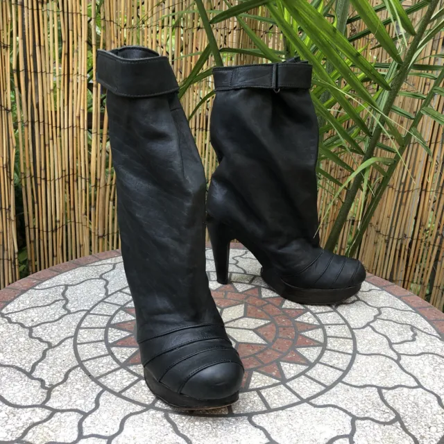 VPL By LD Tuttle Boots Size 36EU 6US Black Platform Leather High Heel