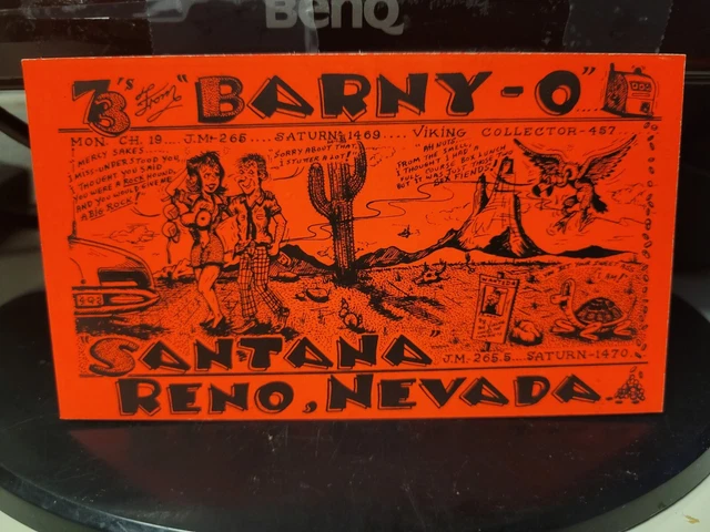 VINTAGE CB RADIO QSL postcard sexy nude risque comic 1970s Reno Nevada