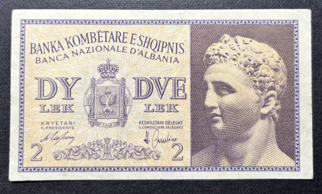 2 Lek Occupazione Italiana Banca Nazionale D’albania 1941