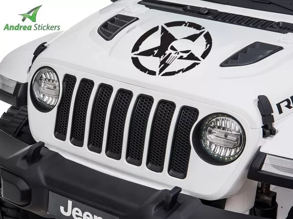 Adesivo STELLA PUNISHER per cofano JEEP WRANGLER - vinile stickers decalcomania