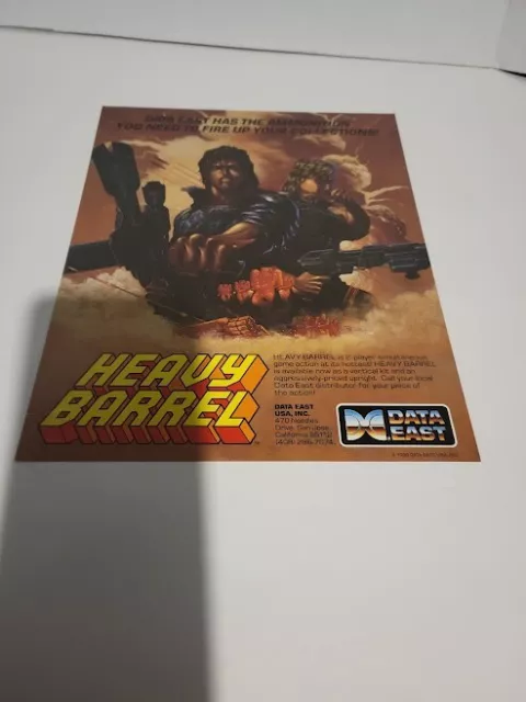 Flyer DATA EAST,HEAVY BARREL  Arcade Video Game advertisement original see pic