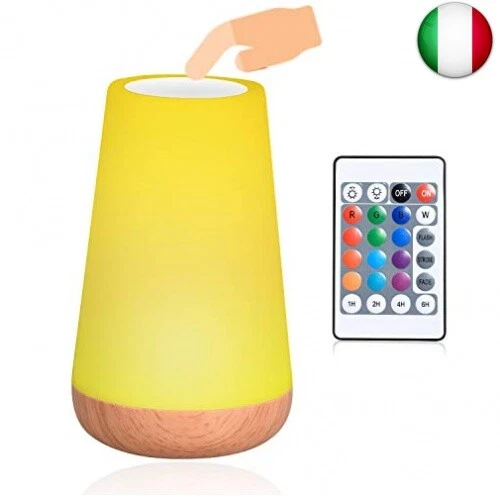 Luce Notturna, Lampada da Comodino LED, Multicolori Luce Dimmerabile con