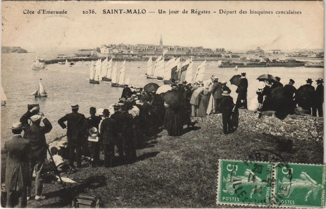 CPA Saint Malo Depart des bisquines cancalaises (1235247)