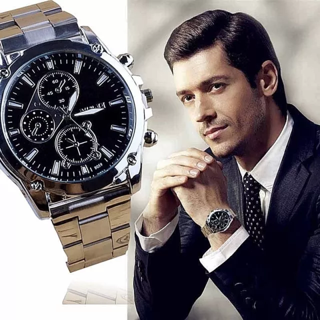 Mens Luxury Stainless Steel  Military Fashion Quartz Watch