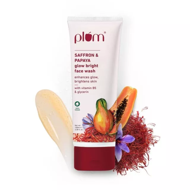 Jabón facial iluminador y brillante con ciruela, azafrán y papaya con...