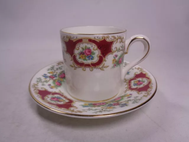 Coalport Bone China -  ‘Broadway’ Maroon - Small Coffee Cup & Saucer